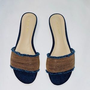 Pelle Moda Bayer Indigo Blue Slide sandals sz 6.5